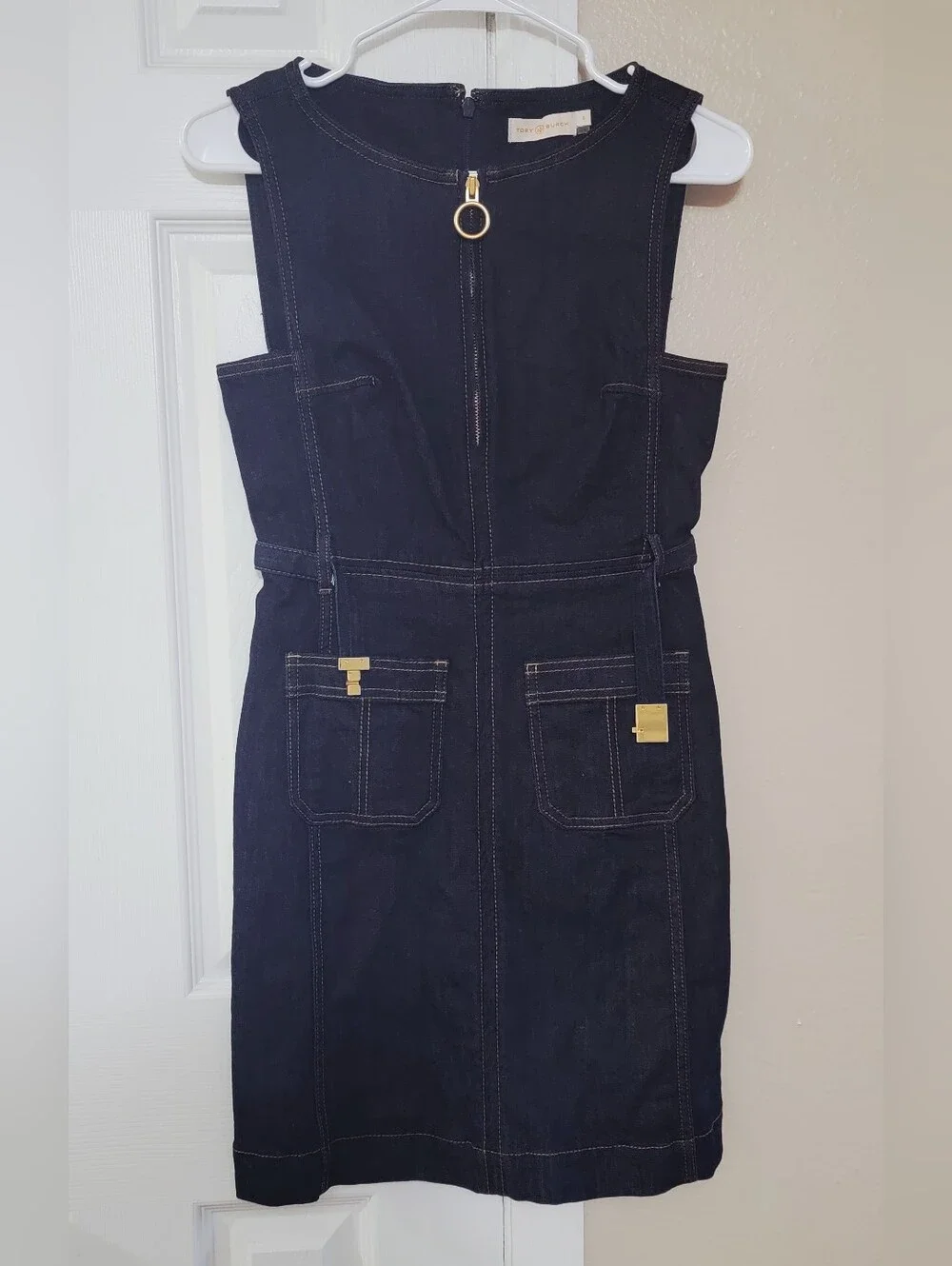 tory burch denim dress Tory Burch Women's Denim Dress in T Link Stone Wash, size 8